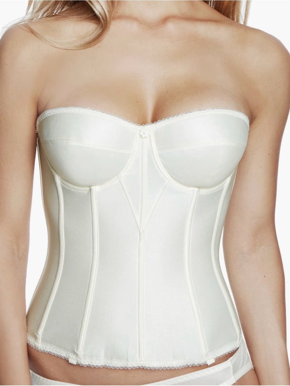 Dominique Juliette Satin Low Back Strapless Corset Bustier Lingerie 34D Bra